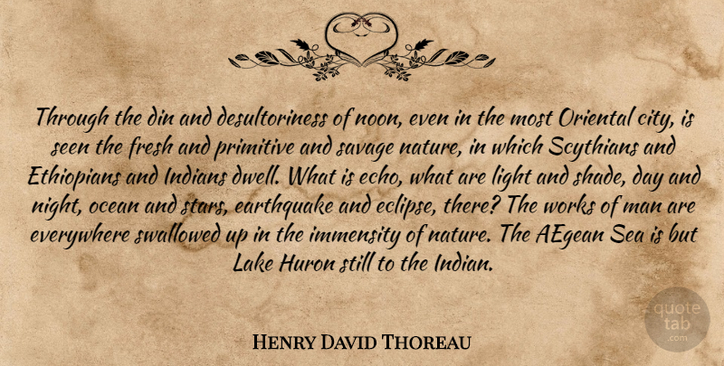 Henry David Thoreau Quote About Stars, Ocean, Native American: Through The Din And Desultoriness...