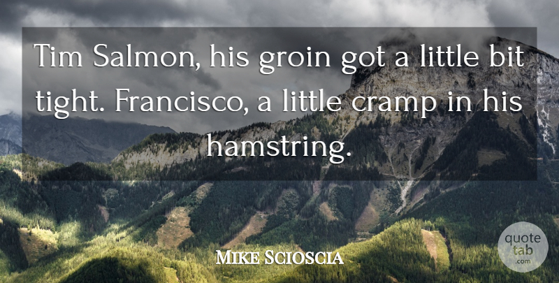 Mike Scioscia Quote About Bit, Cramp, Groin, Tim: Tim Salmon His Groin Got...