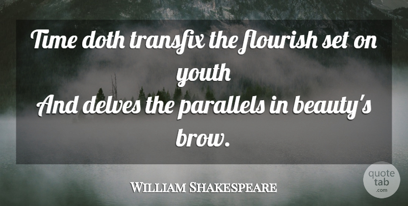 William Shakespeare Quote About Time, Youth, Brows: Time Doth Transfix The Flourish...