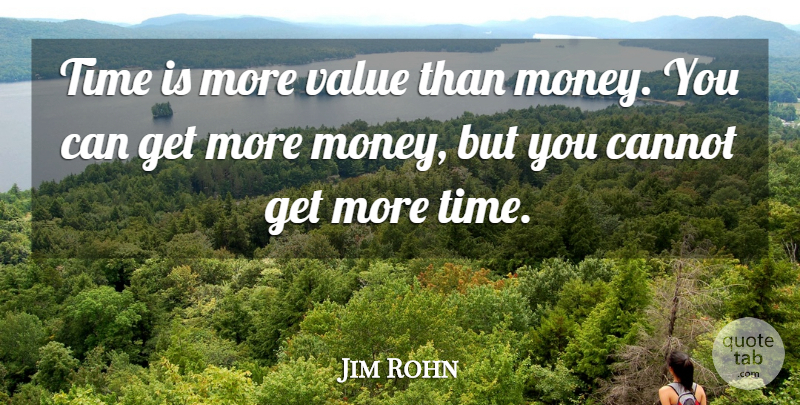 Jim Rohn Quote About Inspirational, Money, Time: Time Is More Value Than...