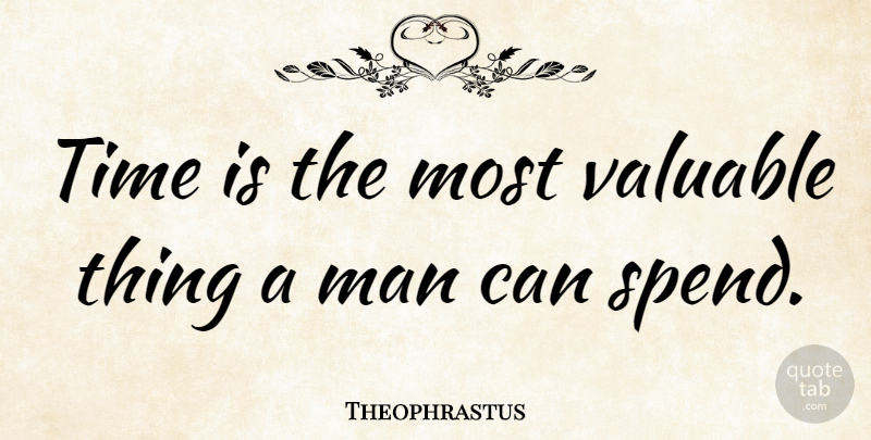 Theophrastus Quote About Time, Men, Valuable: Time Is The Most Valuable...