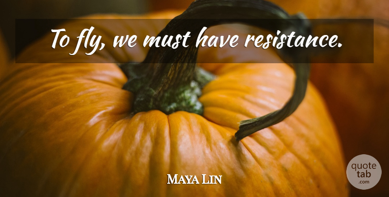 Maya Lin Quote About Resistance: To Fly We Must Have...