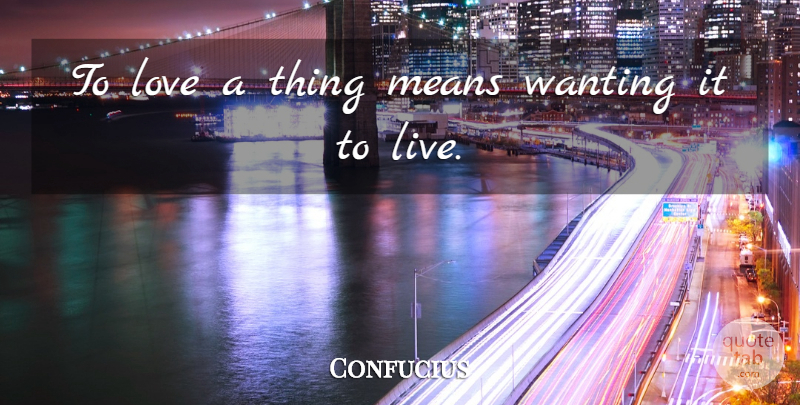 Confucius Quote About Mean: To Love A Thing Means...