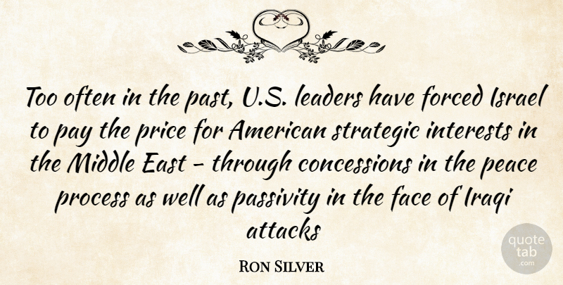 Ron Silver Quote About Past, Israel, Pay The Price: Too Often In The Past...
