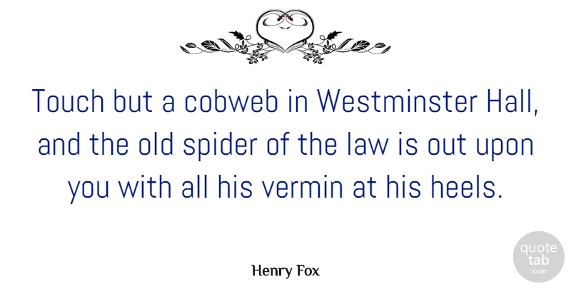 Henry Fox Quote About Spider: Touch But A Cobweb In...