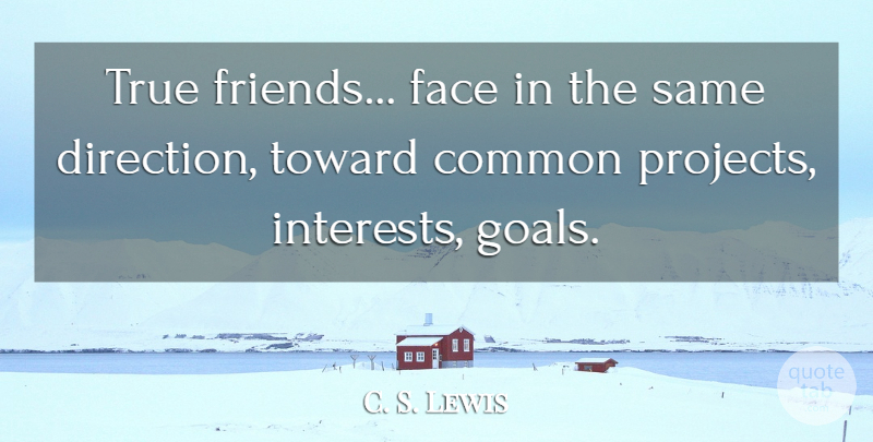 C. S. Lewis Quote About True Friend, Goal, Faces: True Friends Face In The...