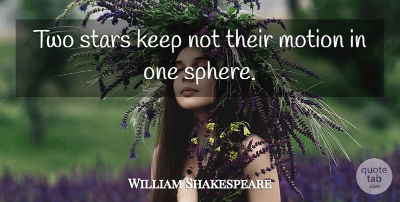 William Shakespeare Quote About Stars, Two, Spheres: Two Stars Keep Not Their...