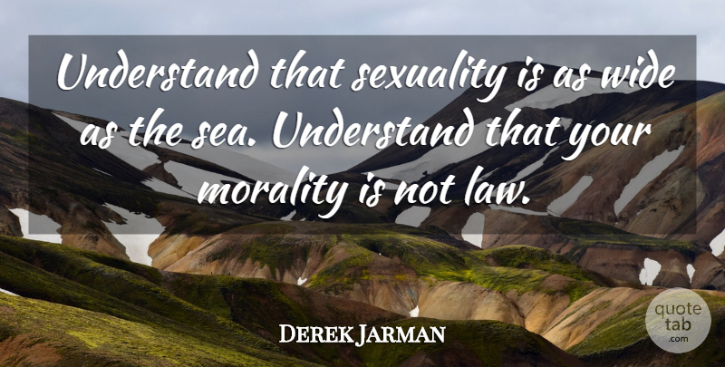 Derek Jarman Quote About Sex, Sea, Law: Understand That Sexuality Is As...