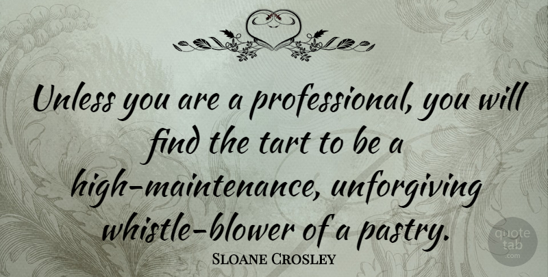 Sloane Crosley Quote About Maintenance, Pastries, Tarts: Unless You Are A Professional...