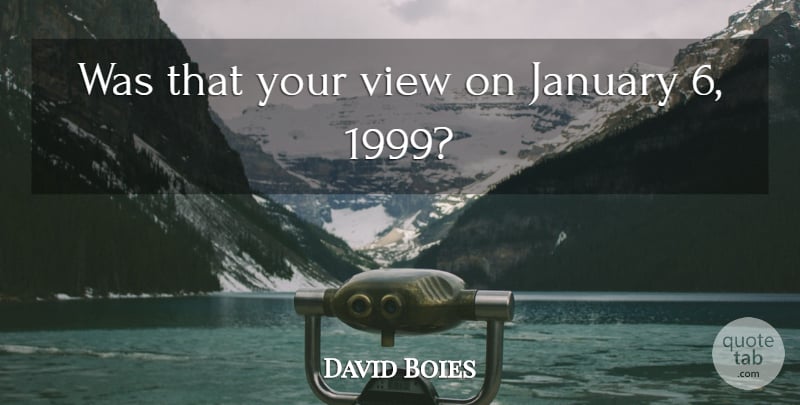 David Boies Quote About January, View: Was That Your View On...