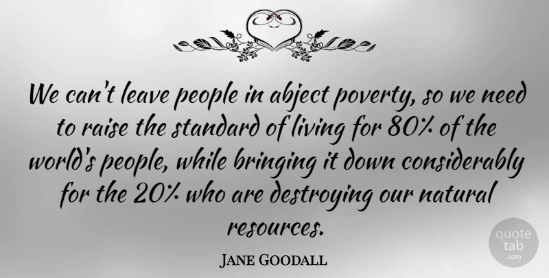 Jane Goodall Quote About People, Environmental, Needs: We Cant Leave People In...