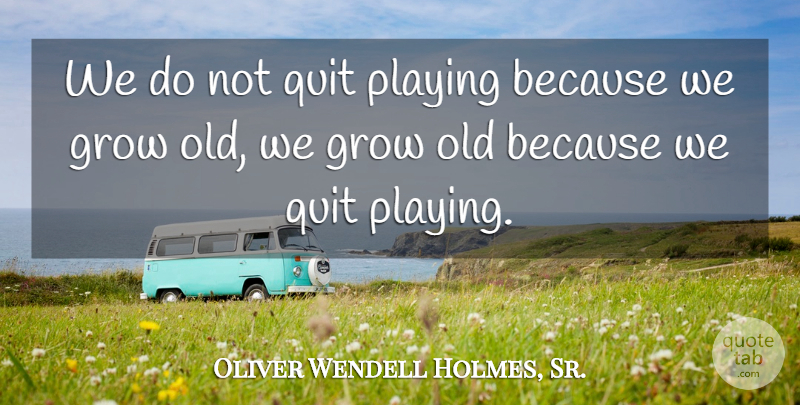 Oliver Wendell Holmes, Sr. Quote About undefined: We Do Not Quit Playing...