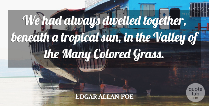 Edgar Allan Poe Quote About Together, Sun, Valleys: We Had Always Dwelled Together...