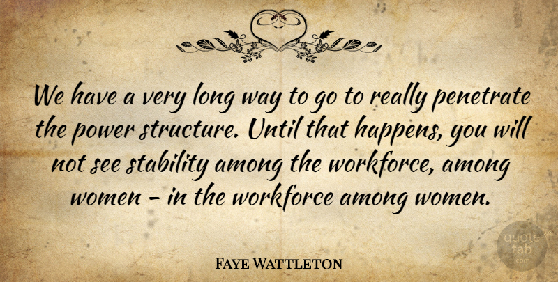 Faye Wattleton Quote About Among, Power, Until, Women, Workforce: We Have A Very Long...