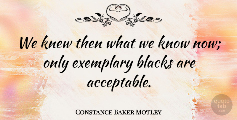 Constance Baker Motley Quote About American Activist, Exemplary: We Knew Then What We...