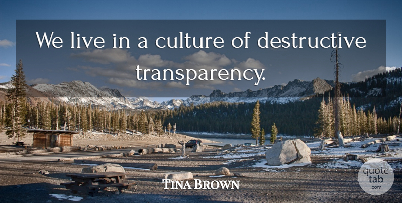 Tina Brown Quote About undefined: We Live In A Culture...