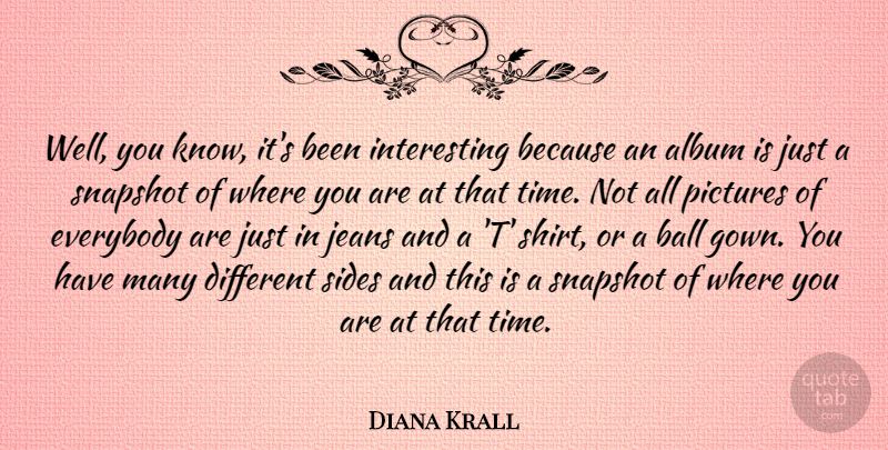 Diana Krall Quote About Album, Canadian Musician, Everybody, Jeans, Pictures: Well You Know Its Been...