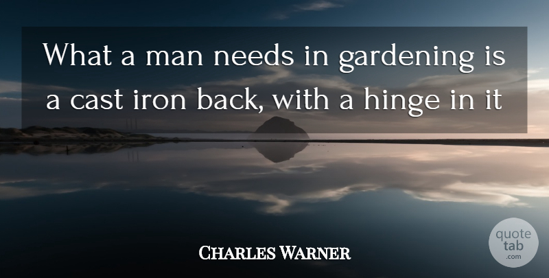 Charles Dudley Warner Quote About Nature, Men, Garden: What A Man Needs In...