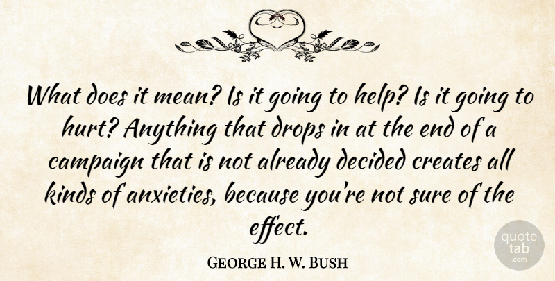George H. W. Bush Quote About Campaign, Creates, Decided, Drops, Kinds: What Does It Mean Is...
