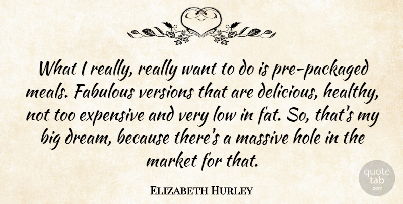 Elizabeth Hurley Quote About Expensive, Fabulous, Hole, Low, Market: What I Really Really Want...
