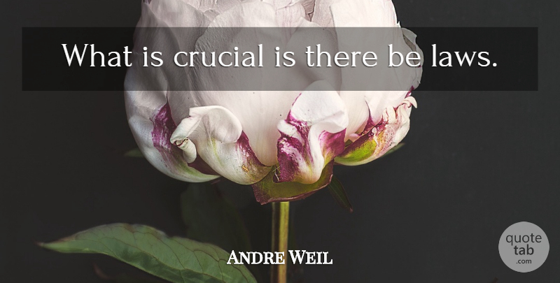 Andre Weil Quote About Law, Crucial: What Is Crucial Is There...