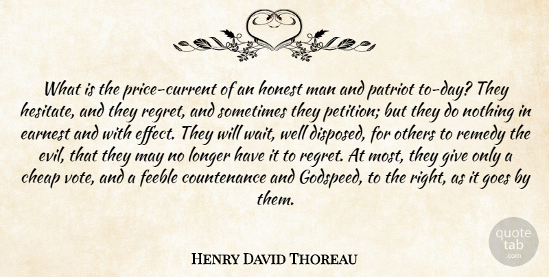 Henry David Thoreau Quote About Regret, Men, Evil: What Is The Price Current...