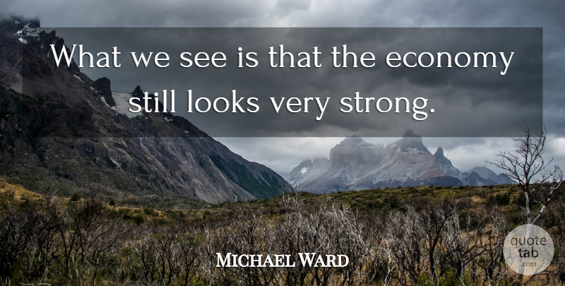 Michael Ward Quote About Economy, Looks: What We See Is That...