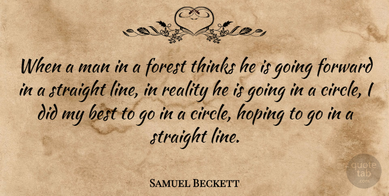 Samuel Beckett Quote About Men, Thinking, Reality: When A Man In A...