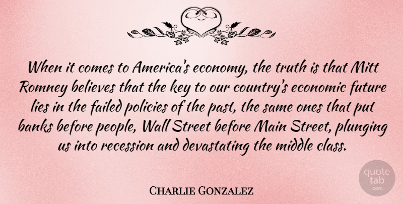 Charlie Gonzalez Quote About Country, Wall, Lying: When It Comes To Americas...