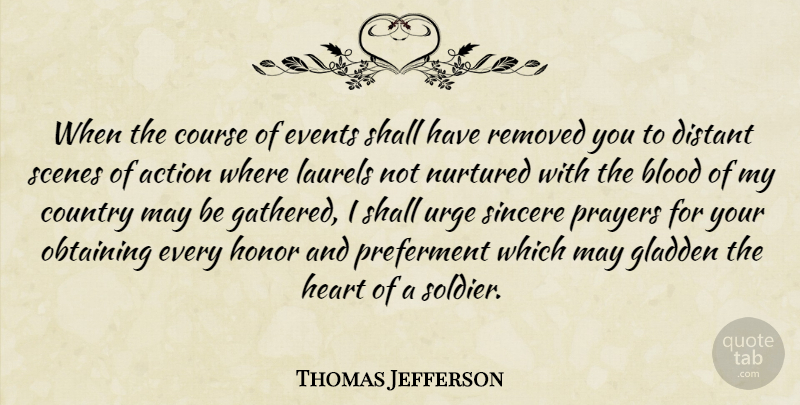 Thomas Jefferson Quote About Country, Prayer, Heart: When The Course Of Events...