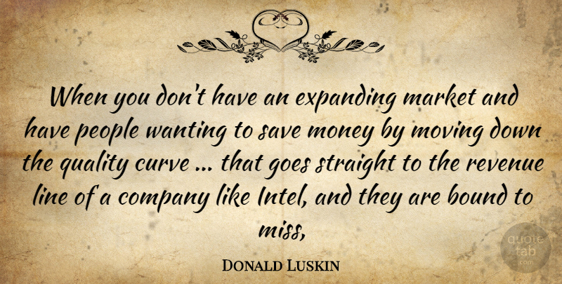 Donald Luskin Quote About Bound, Company, Curve, Expanding, Goes: When You Dont Have An...