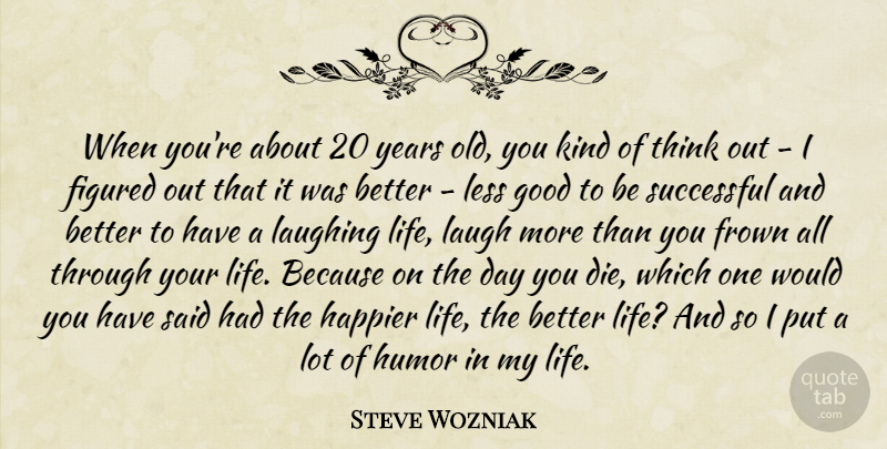 Steve Wozniak Quote About Successful, Thinking, Years: When Youre About 20 Years...