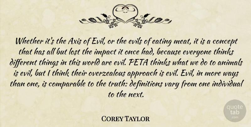 Corey Taylor Quote About Memorable, Animal, Thinking: Whether Its The Axis Of...