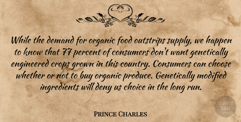Prince Charles Quote About Running, Country, Food: While The Demand For Organic...