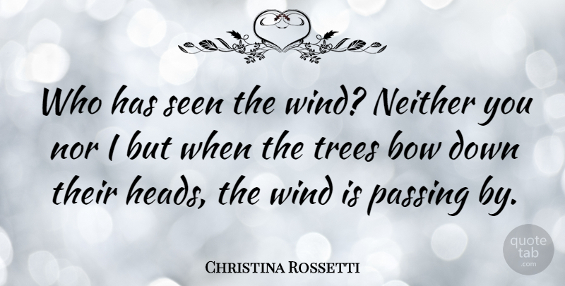 Christina Rossetti Quote About Passing By, Wind, Clouds: Who Has Seen The Wind...