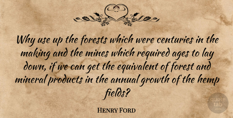 Henry Ford Quote About Weed, Marijuana, Growth: Why Use Up The Forests...