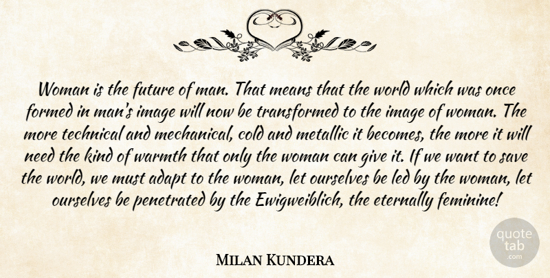 Milan Kundera Quote About War, Mean, Men: Woman Is The Future Of...