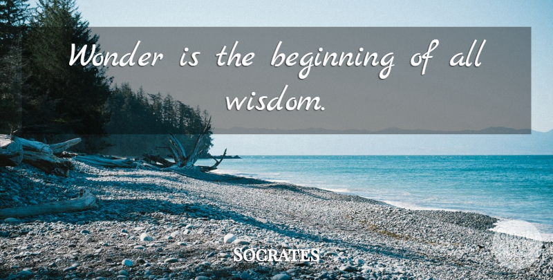 Socrates Quote About Wonder: Wonder Is The Beginning Of...