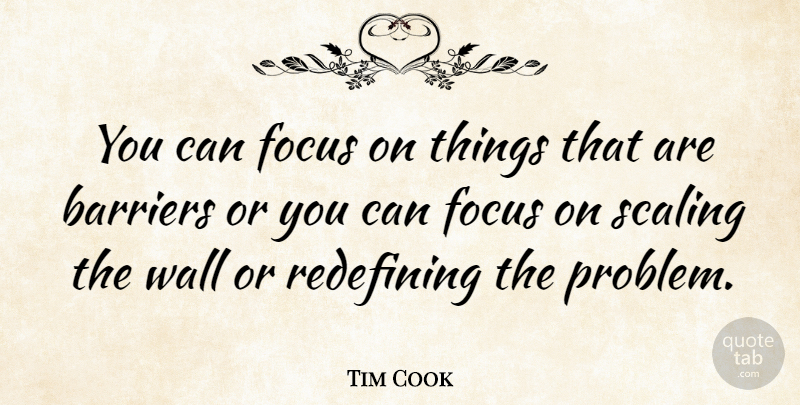 Tim Cook Quote About Wall, Focus, Problem: You Can Focus On Things...