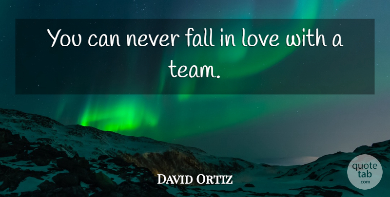 David Ortiz Quote About Falling In Love, Team, Fall: You Can Never Fall In...
