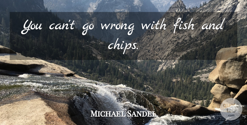 Michael Sandel Quote About Fish And Chips, Chips, Fishes: You Cant Go Wrong With...