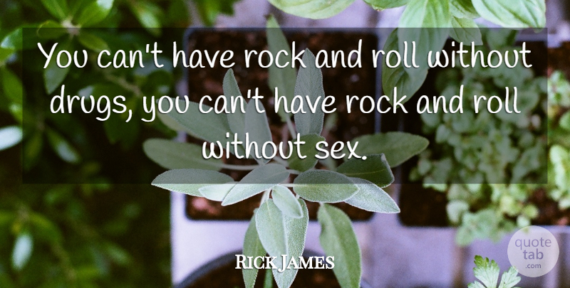 Rick James Quote About Sex, Rock And Roll, Rocks: You Cant Have Rock And...
