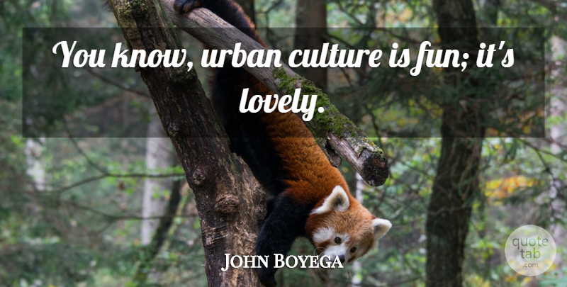 John Boyega Quote About Culture, Urban: You Know Urban Culture Is...